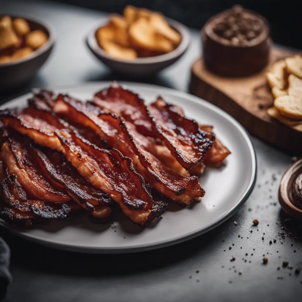 A plate of crispy bacon made in the Instant Pot